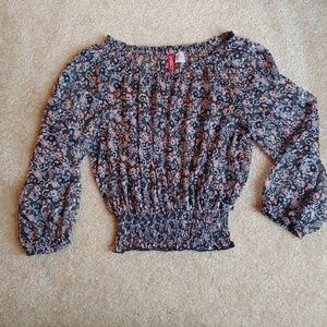 H&M Divided gently worn semi sheer floral crop top
